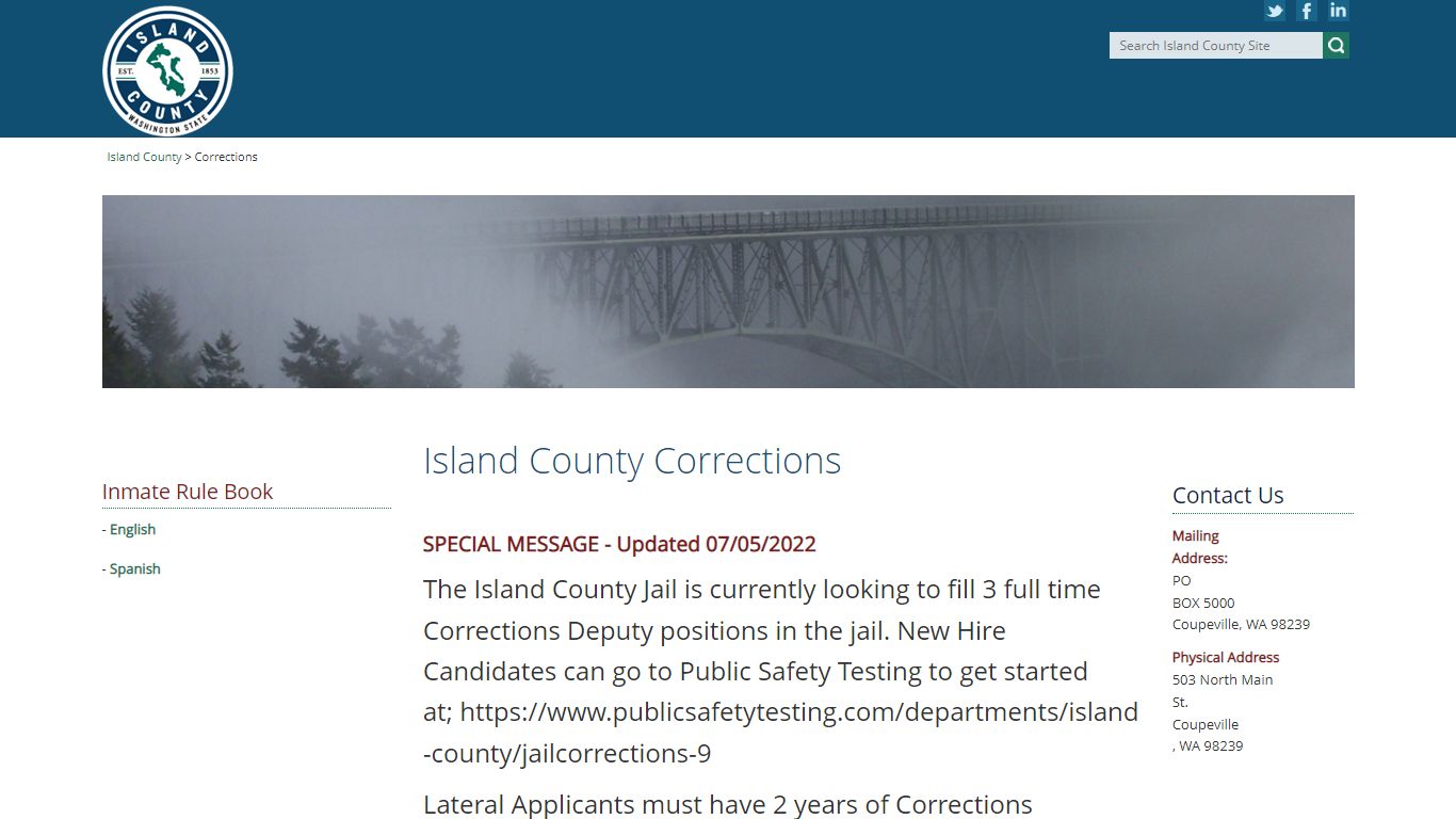 Island County Corrections - Island County, Washington